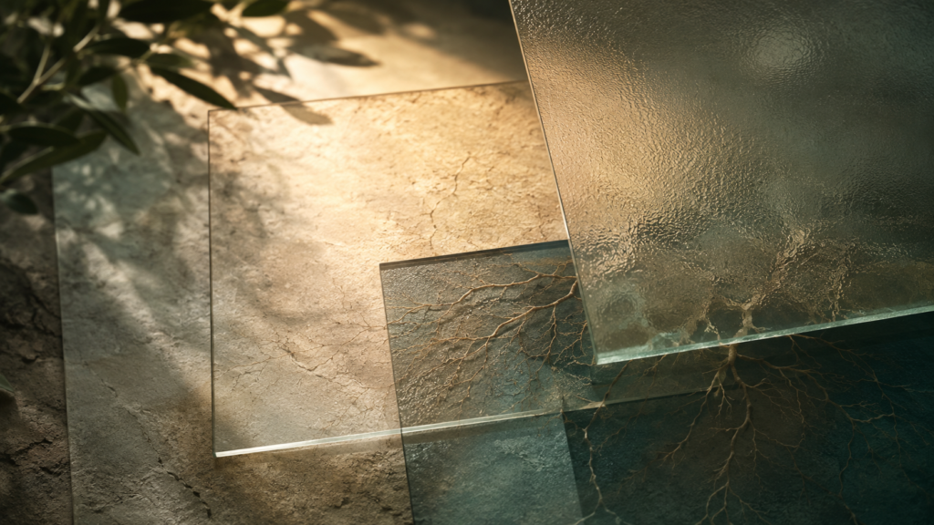 Layered glass and exposed roots symbolizing hidden ideas about God beneath conscious beliefs.