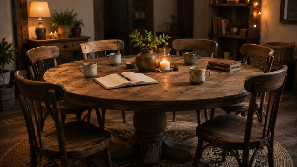 Trusted friends gathered in a warm, quiet setting, representing the kind of Christian community our hearts need.